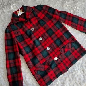 Vintage Pendleton 100% Virgin Wool Button Up Plaid Holiday Flannel Shirt Jacket